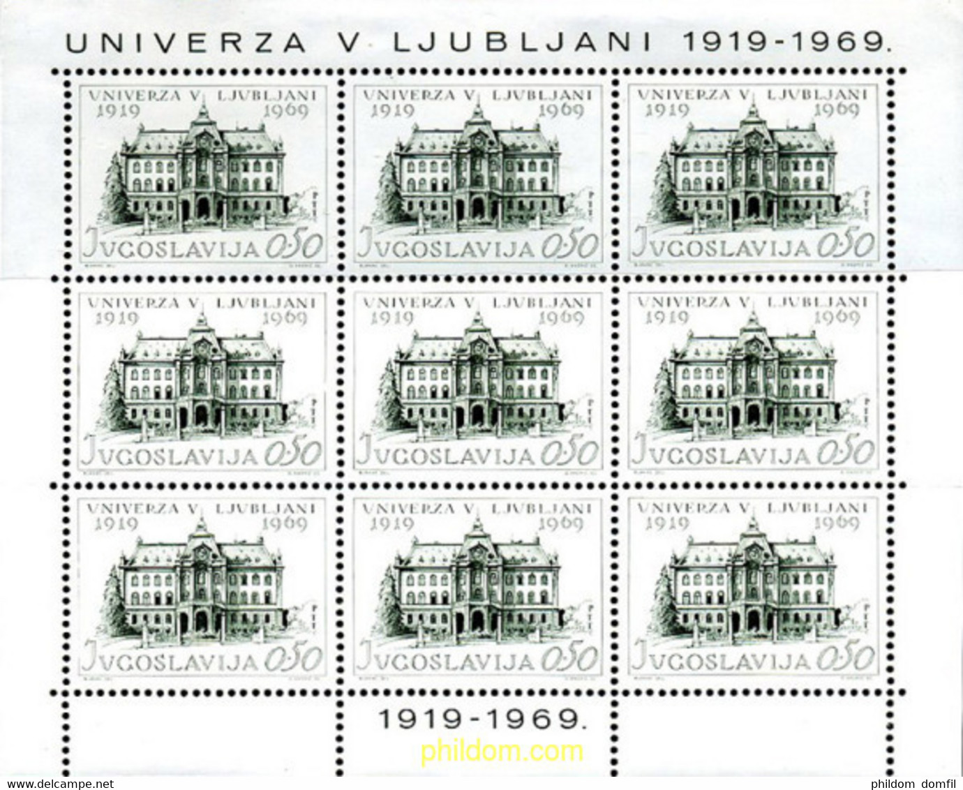 293975 MNH YUGOSLAVIA 1969 50 ANIVERSARIO DE LA UNIVERSIDAD DE LJUBLJANA - Lots & Serien