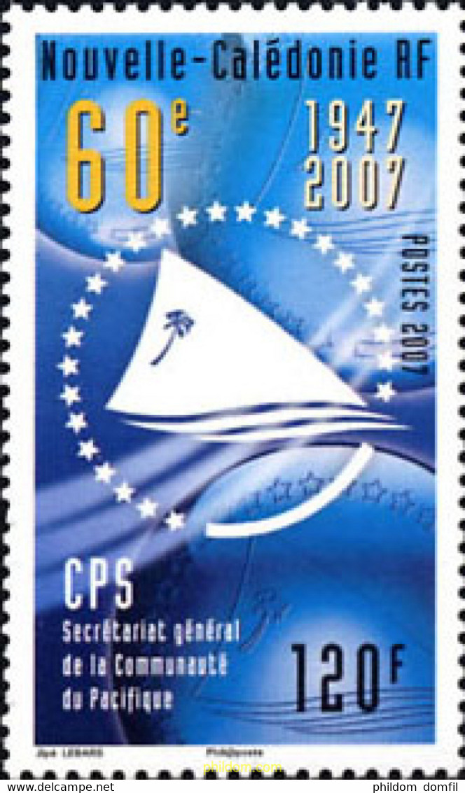 225076 MNH NUEVA CALEDONIA 2007 60 ANIVERSARIO DE LA SEXRETARIA GENERAL DE LA COMUNIDAD DEL PACIFICO - Used Stamps