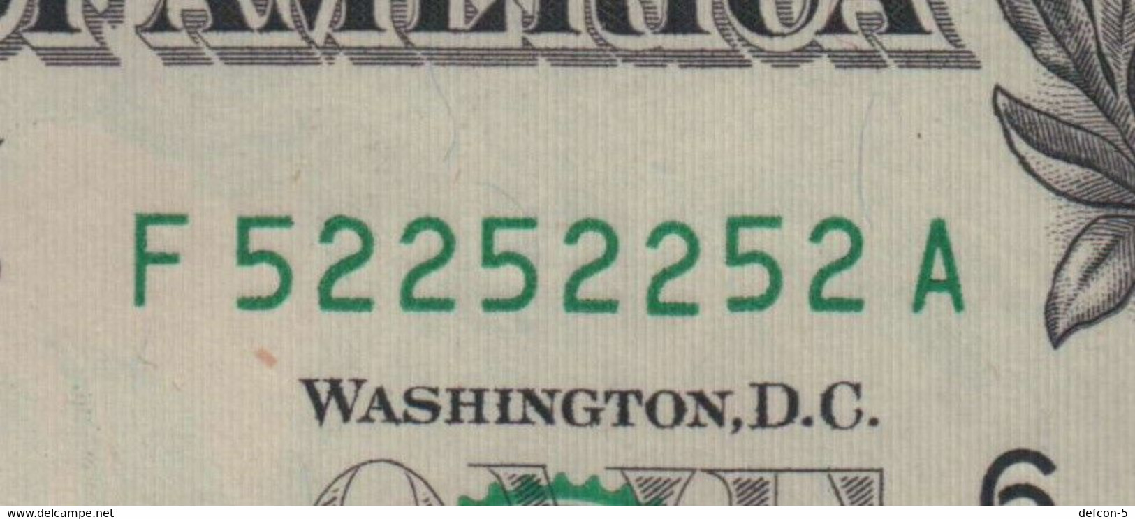 Top-Rarität ! BINARY-Note: 1 US-Dollar [2017] > F52252252A < {$004-BIN1} - Nationale Valuta