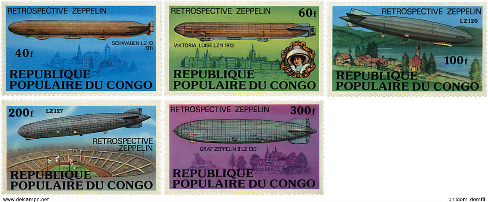 119631 MNH CONGO 1977 RETROSPECTIVA DEL ZEPPELIN - FDC