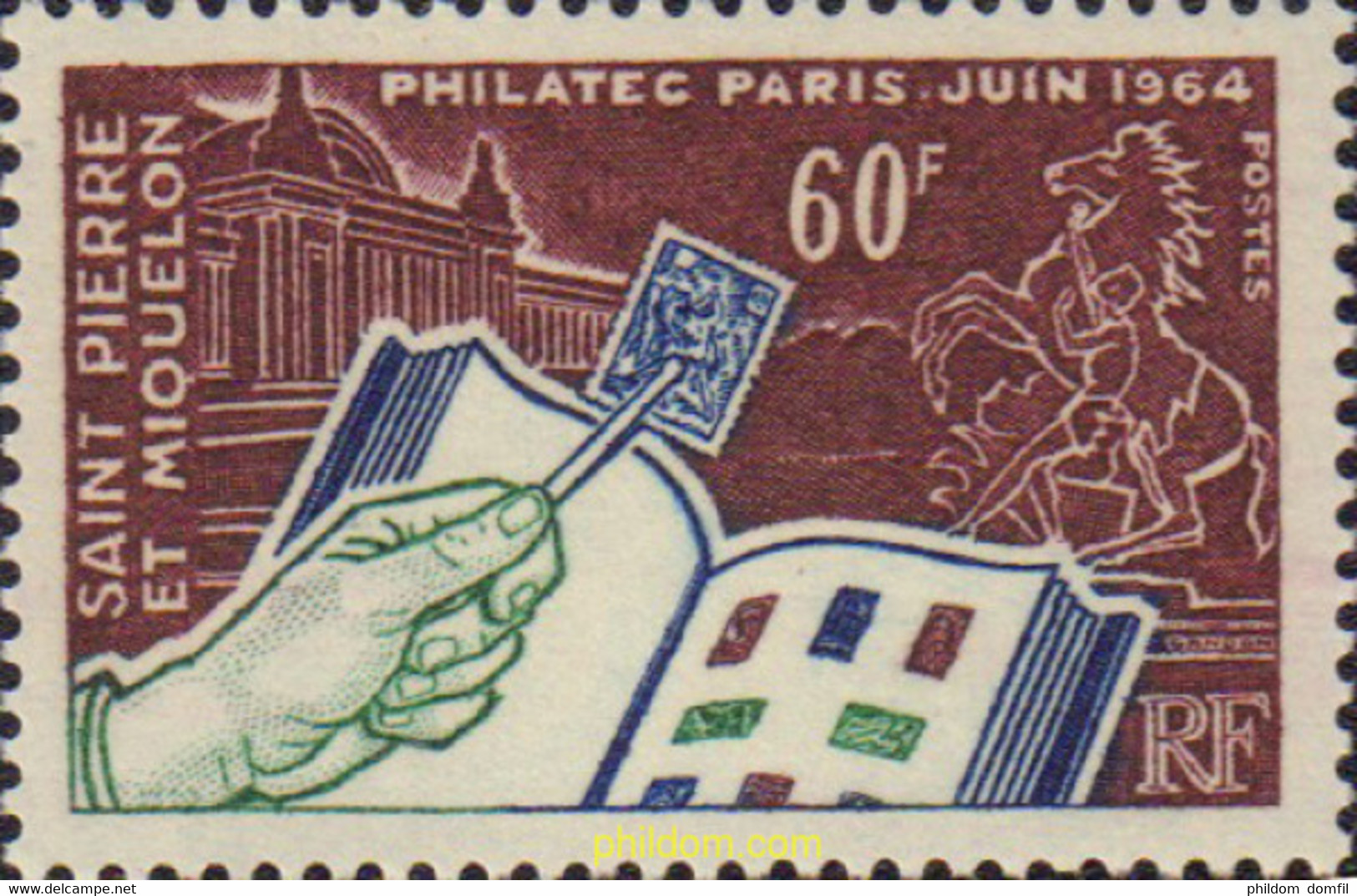 29784 MNH SAN PEDRO Y MIQUELON 1964 EXPOSICION FILATELICA INTER. -PHILATEC PARIS- - Oblitérés