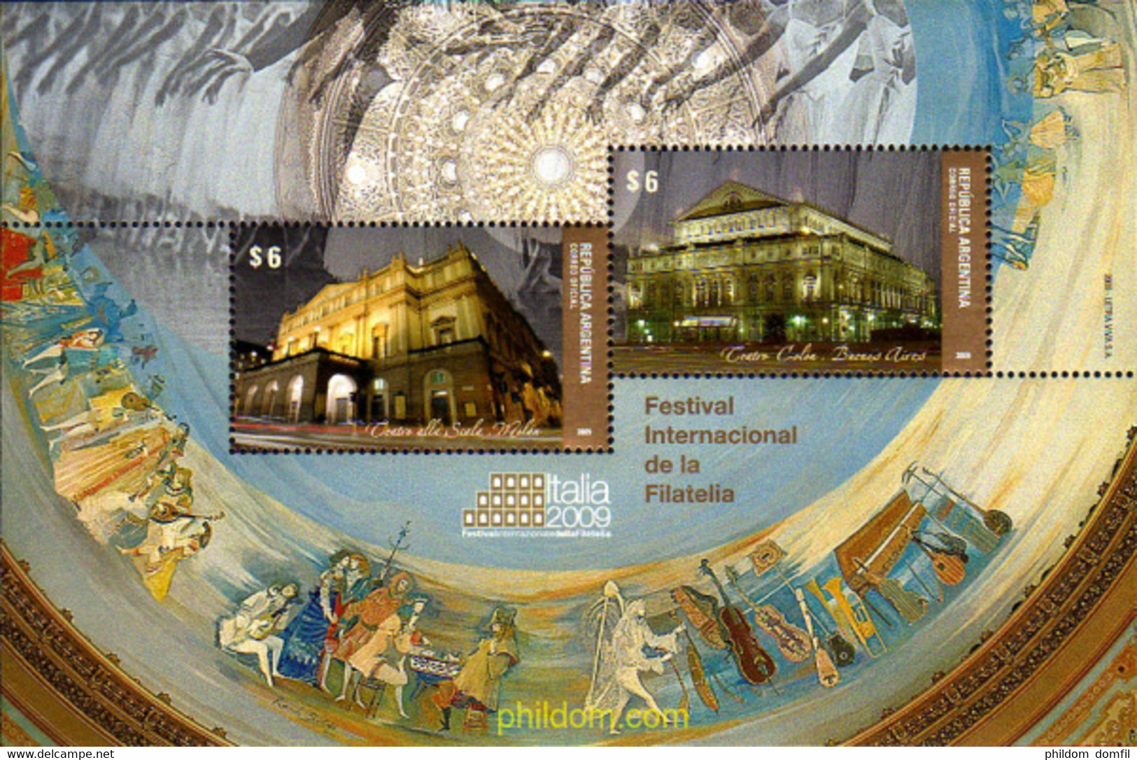 235399 MNH ARGENTINA 2009 EXPOSICION FILATELICA INTERNACIONAL"ITALIA 2009" EN ROMA - Usati