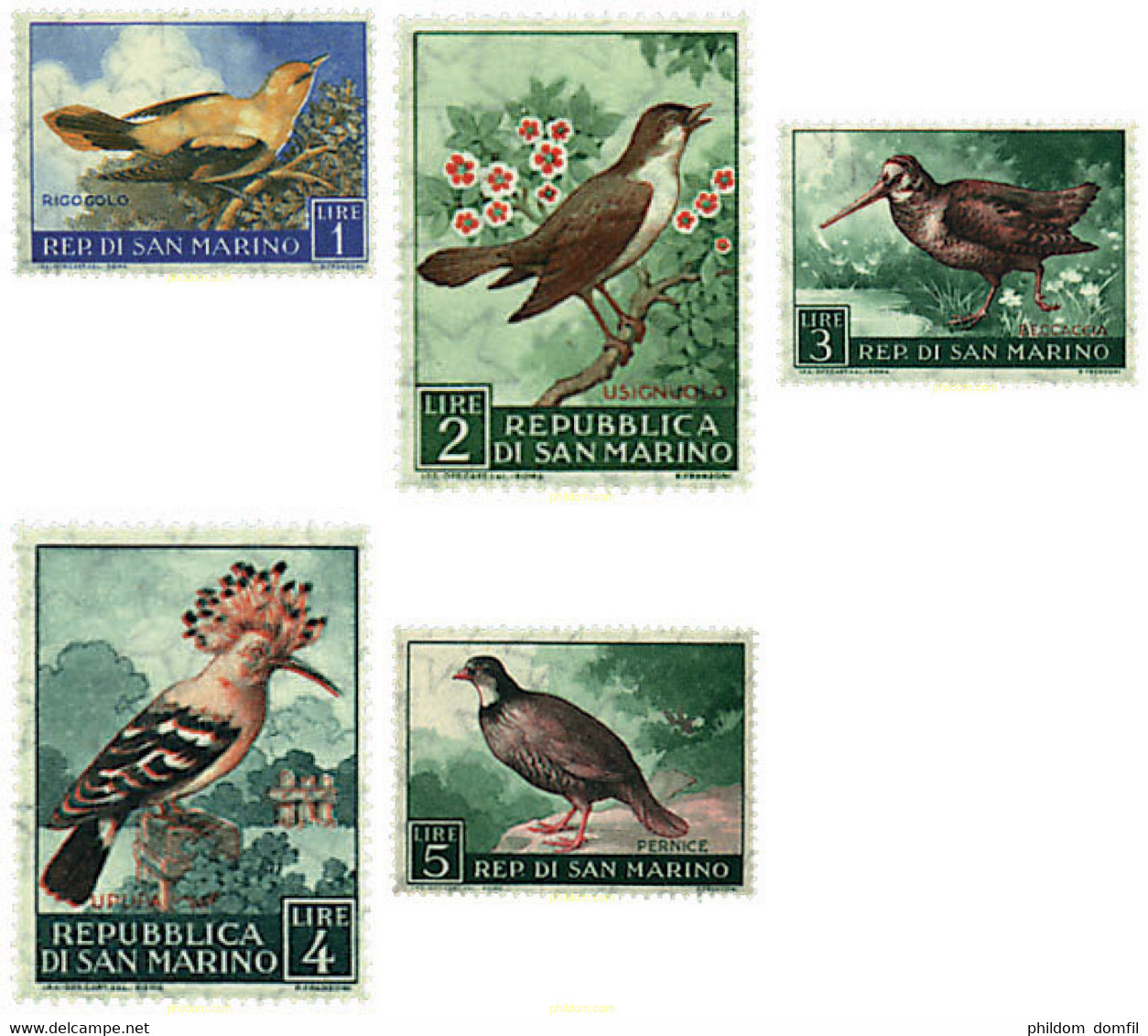 644125 HINGED SAN MARINO 1960 AVES - Used Stamps