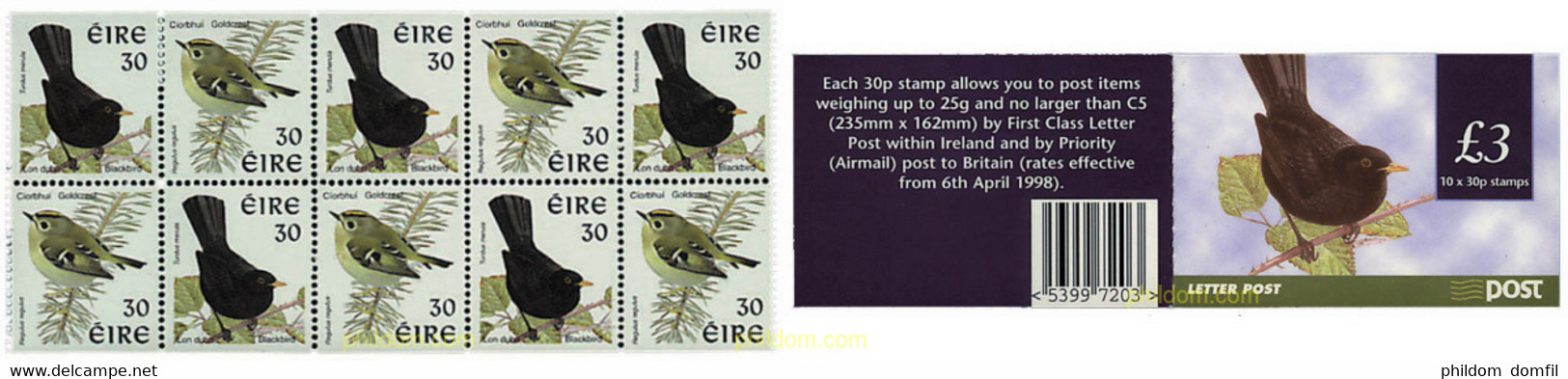 313739 MNH IRLANDA 1998 PAJAROS DE IRLANDA - Collections, Lots & Séries