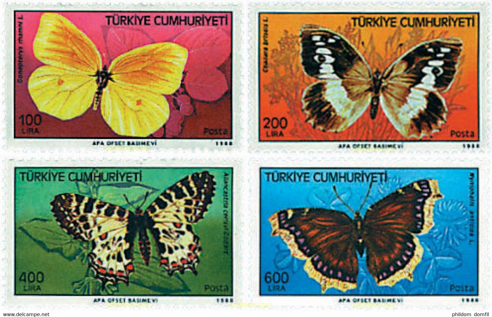 95175 MNH TURQUIA 1988 MARIPOSAS - Collezioni & Lotti