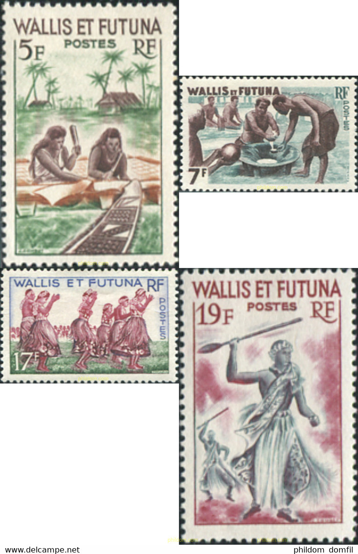 574197 MNH WALLIS Y FUTUNA 1957 INDIGENAS - Usati