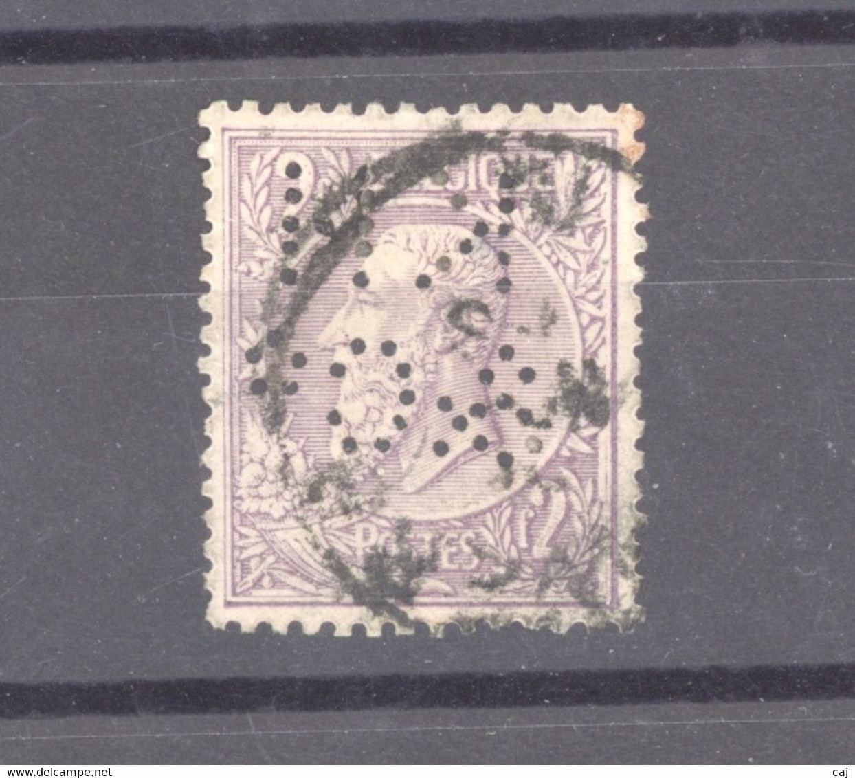 BE 0164  -  Belgique  :  COB  52b  (o)  Papier Mince Satiné,  Perfin  K H  &Co - 1863-09