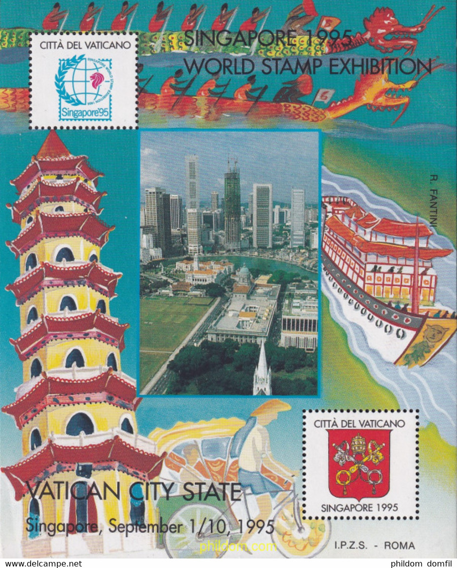 690286 MNH VATICANO 1995 EXPOSICION MUNDIAL DE FILATELIA - SINGAPORE 1995 - Usati