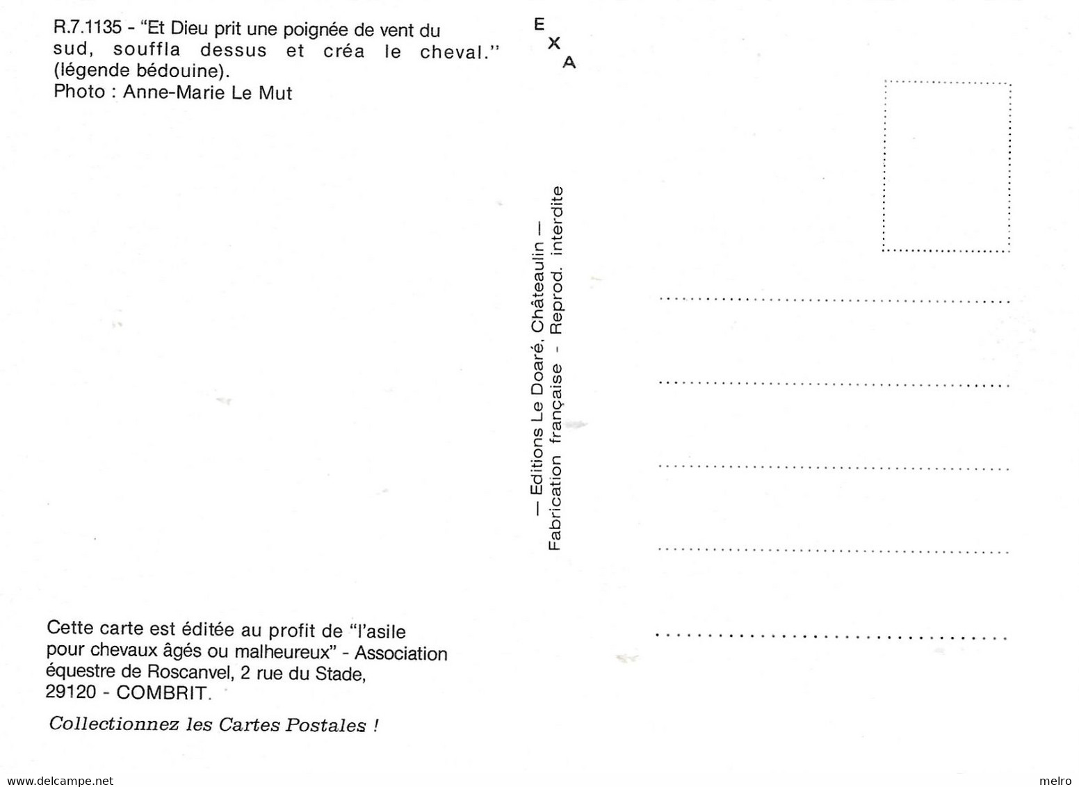 CPSM - (29) COMBRIT - Association équestre De Roscanvel-" L'asile Pour Chevaux âgés Ou Malheureux". - Combrit Ste-Marine