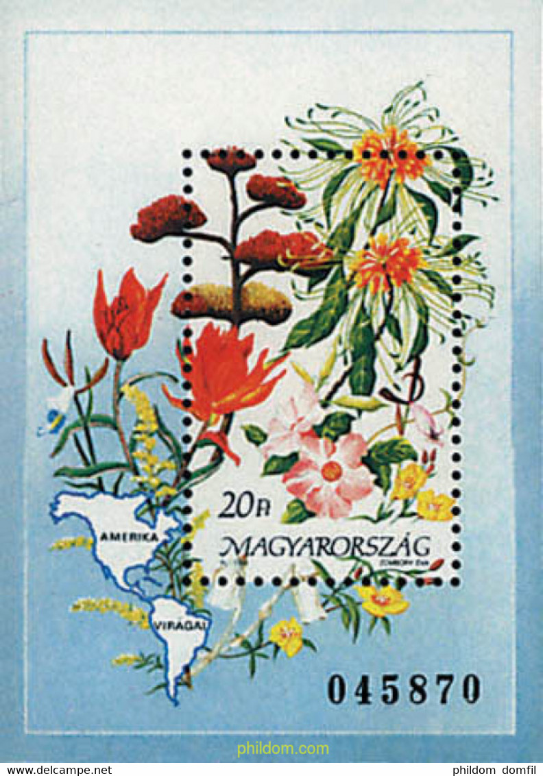 89649 MNH HUNGRIA 1991 FLORES DEL CONTINENTE AMERICANO - Usati