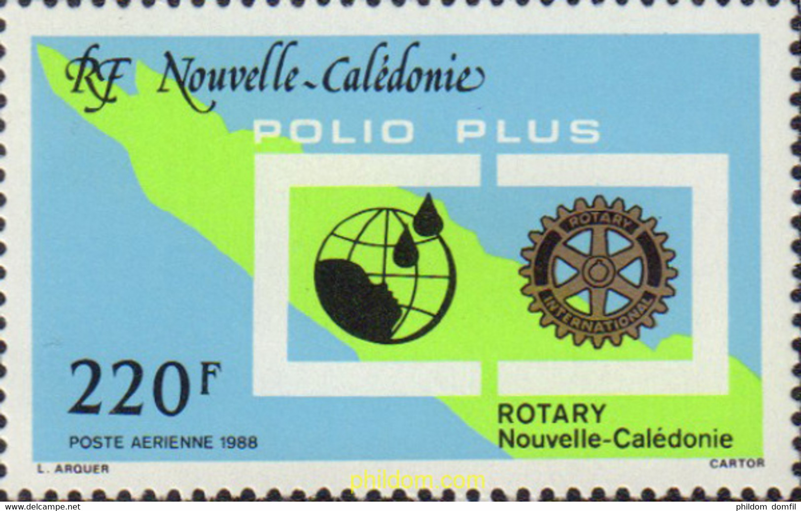 584301 MNH NUEVA CALEDONIA 1988 ROTARY INTERNACIONAL - Gebruikt