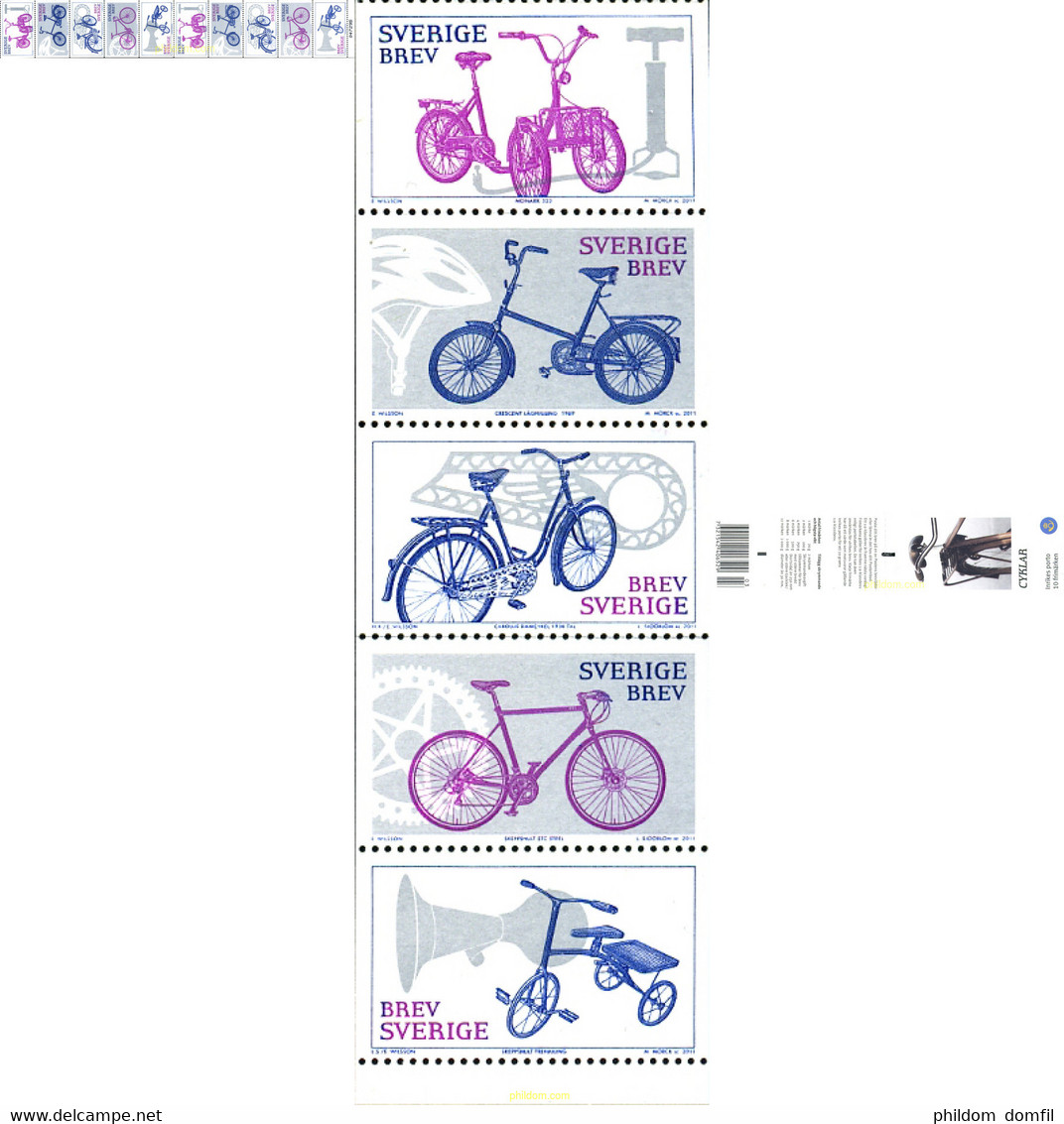 259652 MNH SUECIA 2011 BICICLETAS - Oblitérés