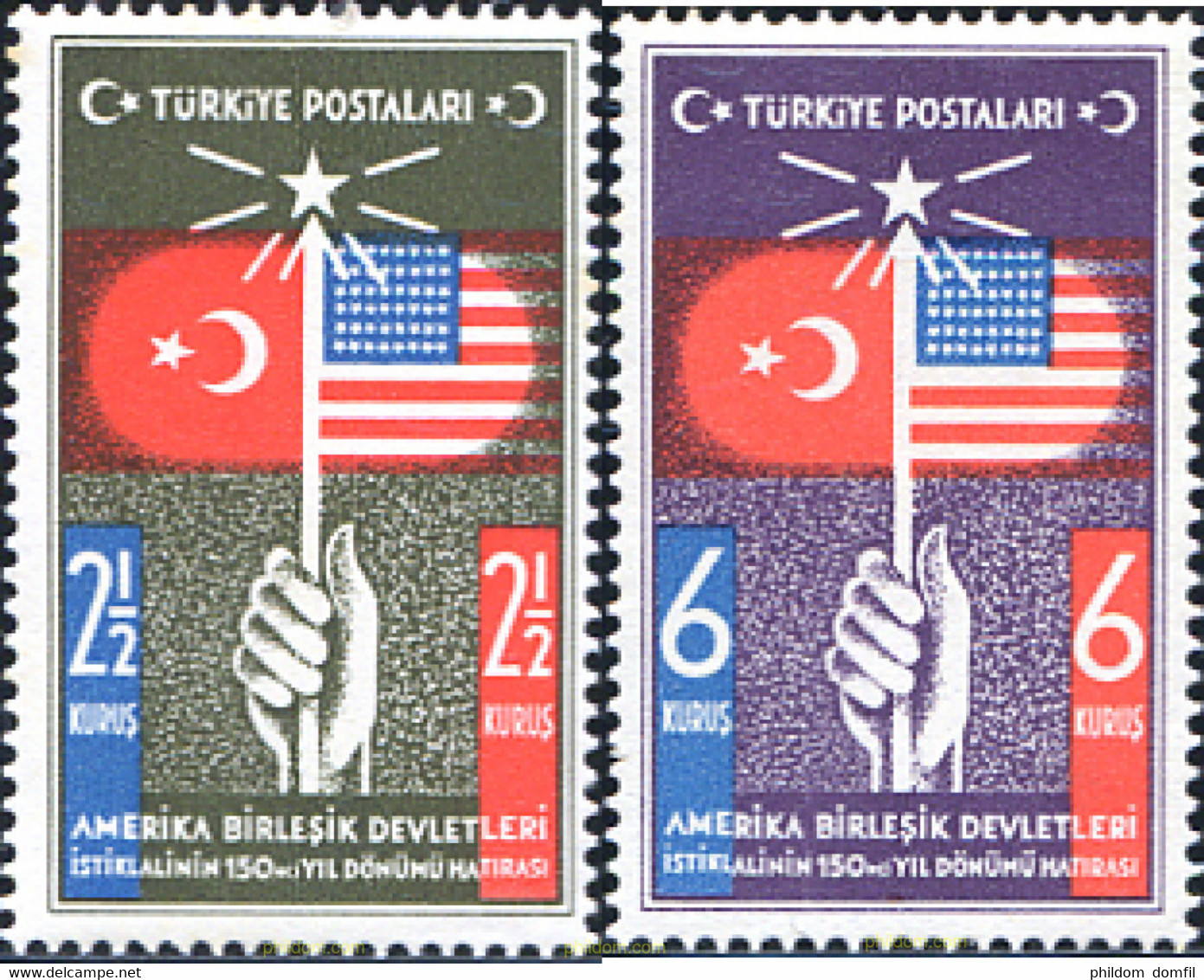 598812 MNH TURQUIA 1939 150 ANIVERSARIO DE LA CONSTITUCION DE LOS ESTADOS UNIDOS - ...-1858 Préphilatélie