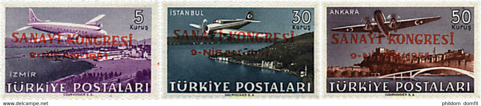 59338 MNH TURQUIA 1951 CONGRESO INDUSTRIAL DE ANKARA - ...-1858 Préphilatélie