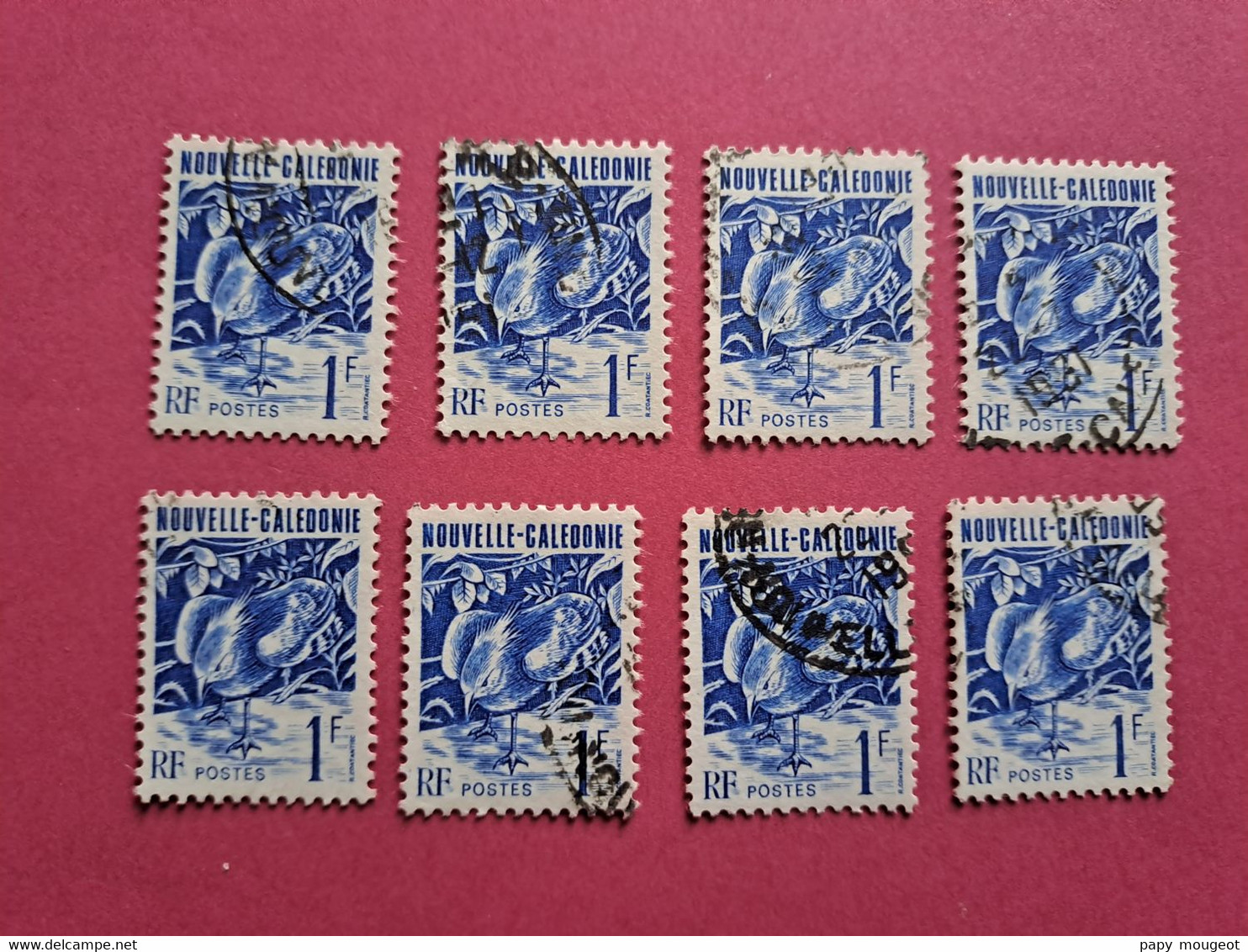 N°602 - Cagou Bleu 1F (X 8) - Used Stamps