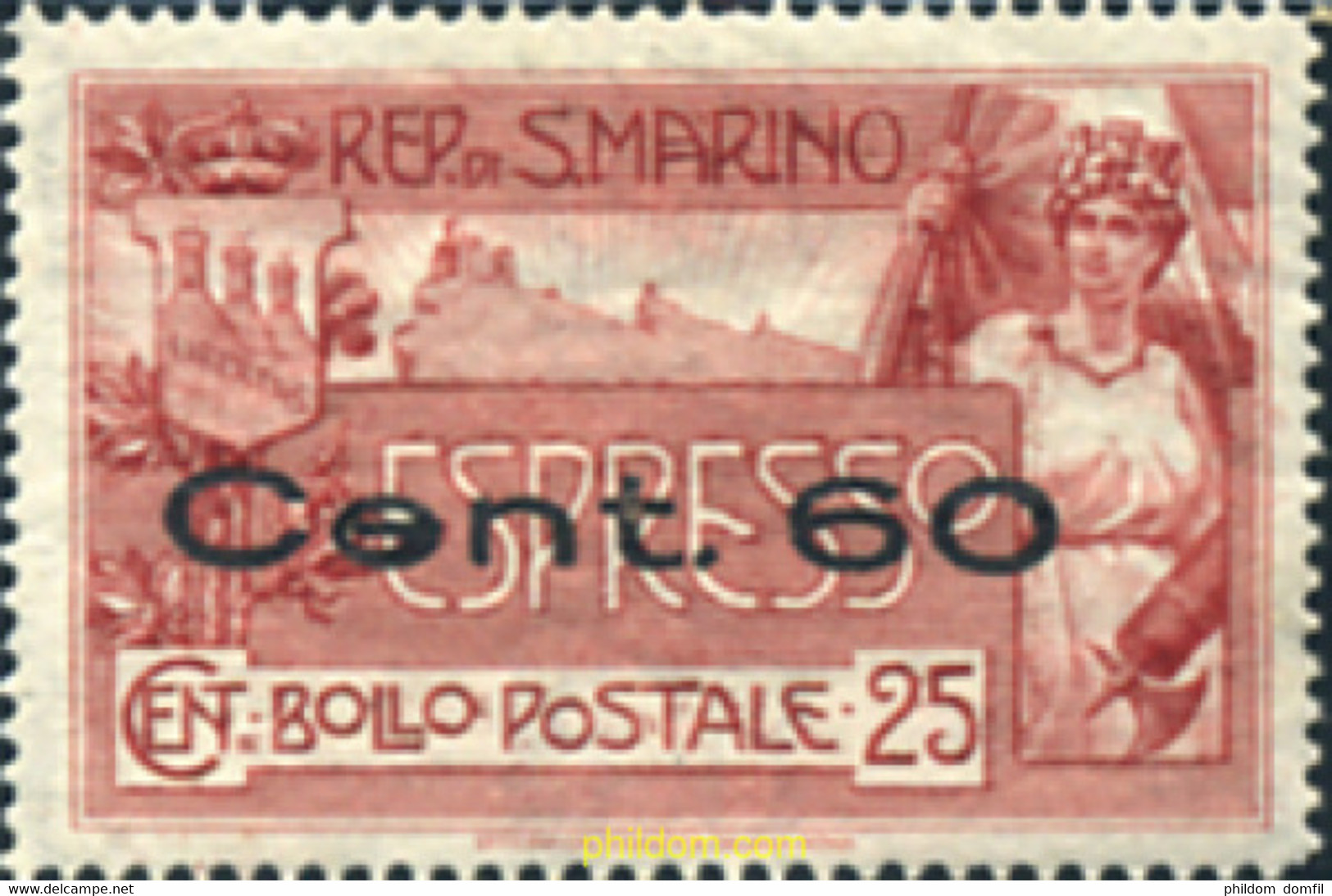 360008 HINGED SAN MARINO 1923 PRO CRUZ ROJA ITALIANA - Gebruikt