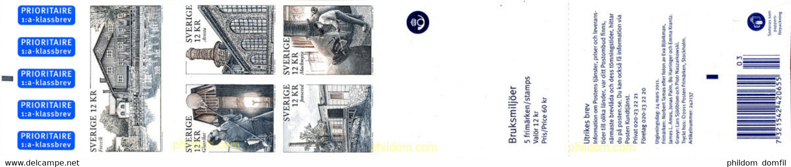 260561 MNH SUECIA 2011 CIUDADES INDUSTRIALES - Used Stamps