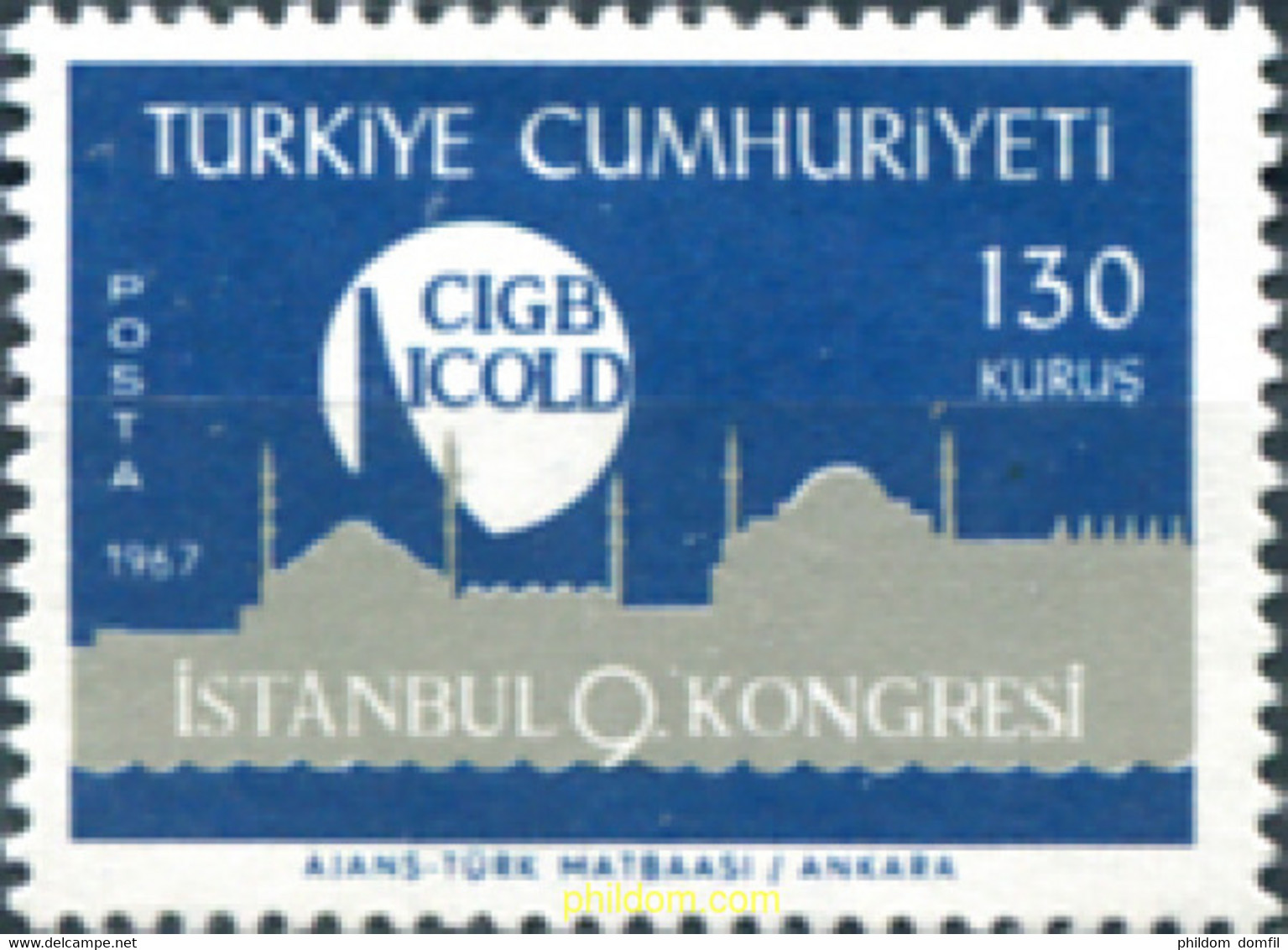 172518 MNH TURQUIA 1967 9 CONGRESO DE GRANDES REPRESAS DE ESTAMBUL - Lots & Serien