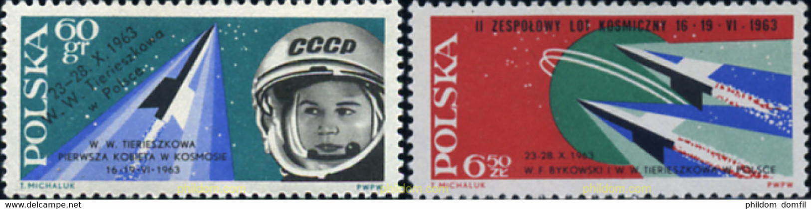 651529 MNH POLONIA 1963 VISITA DE ASTRONAUTAS RUSOS - Ohne Zuordnung