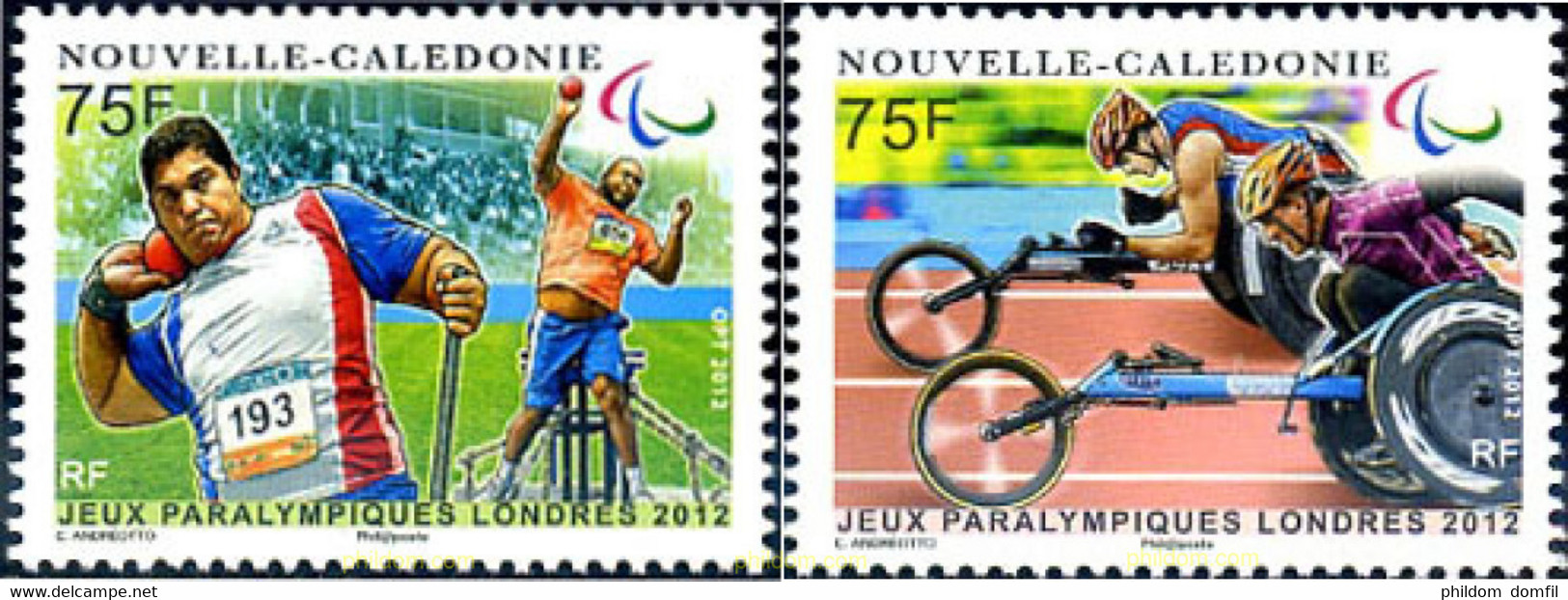 293421 MNH NUEVA CALEDONIA 2012 30 JUEGOS OLIMPICOS VERANO LONDRES 2012 - PARALIMPICOS - Gebraucht