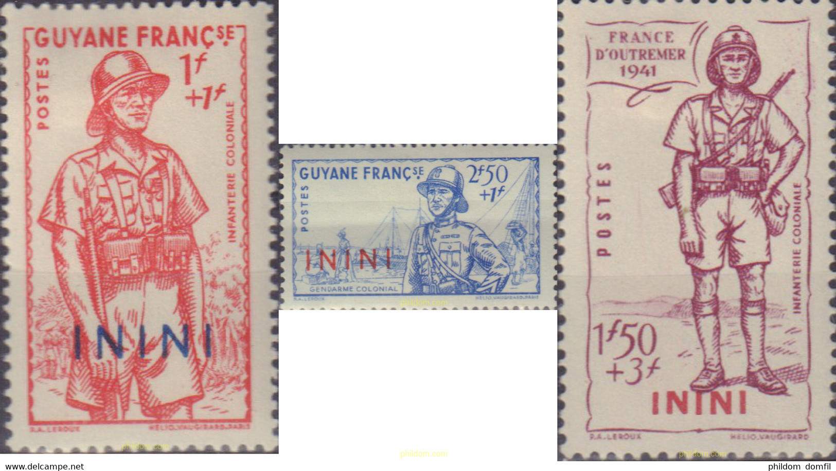 596577 MNH ININI 1941 TRAJES MILITARES - Oblitérés