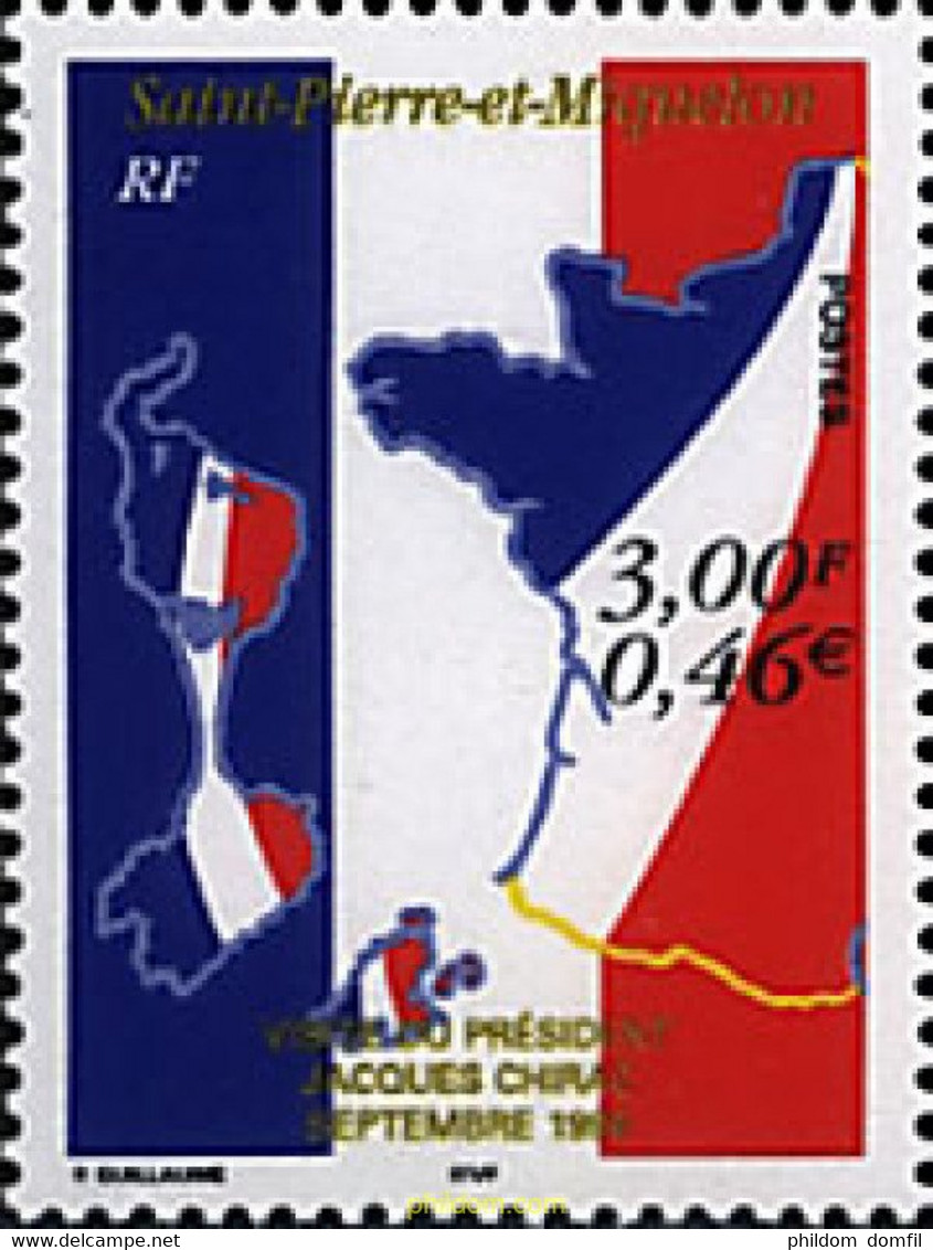 67526 MNH SAN PEDRO Y MIQUELON 1999 VISITA DEL PRESIDENTE CHIRAC - Usati