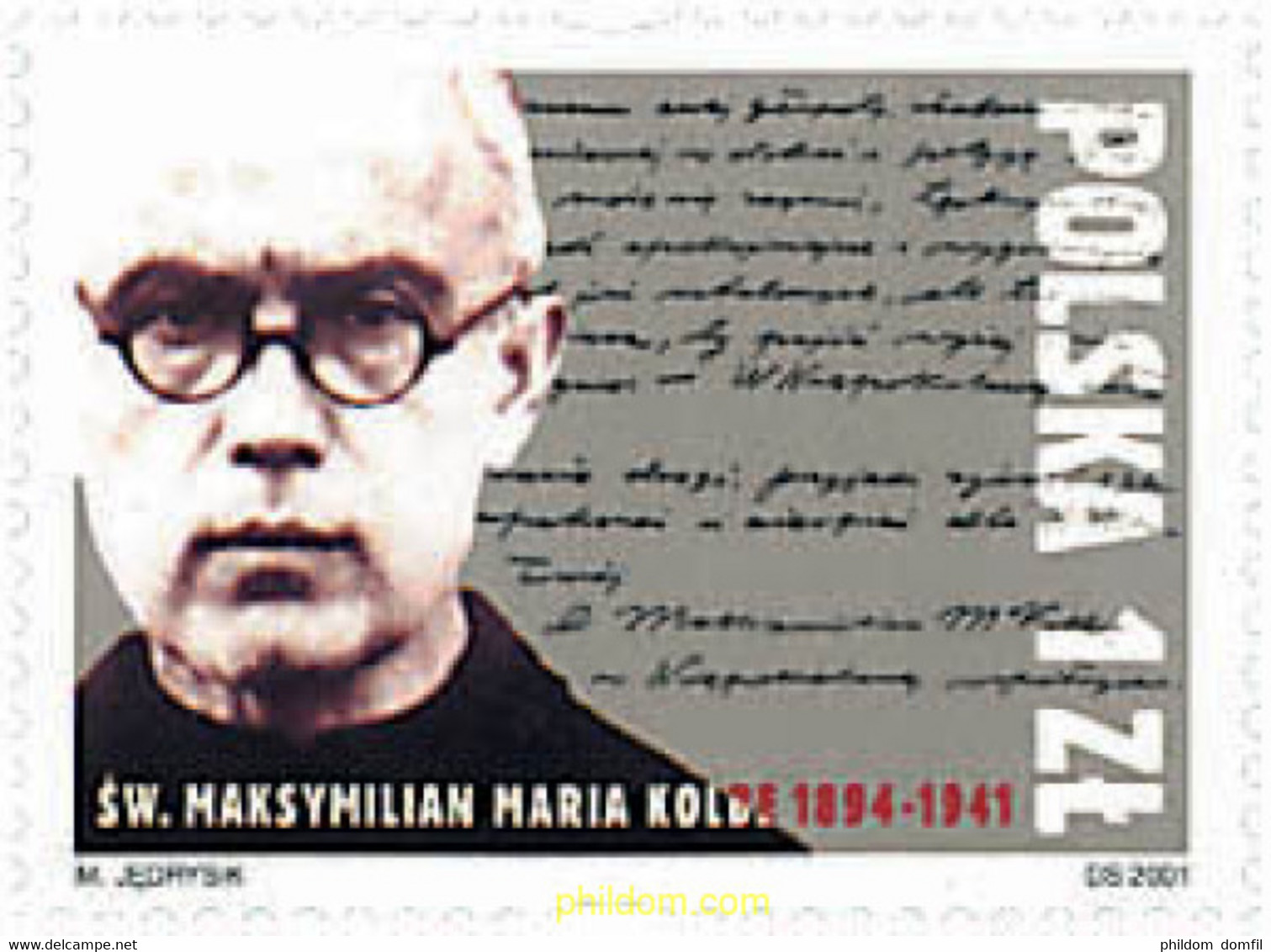 86236 MNH POLONIA 2001 60 ANIVERSARIO DE LA MUERTE DE MAXIMILIAN KOLBE - Ohne Zuordnung