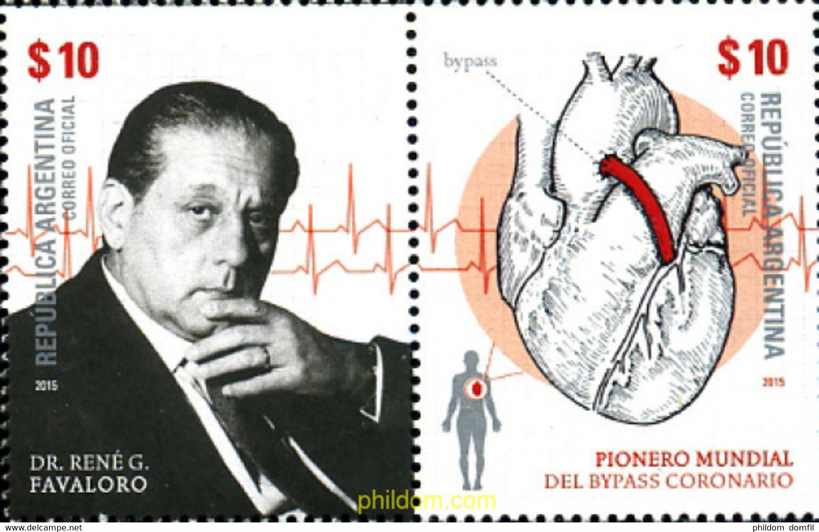 351855 MNH ARGENTINA 2015 CARDIOLOGO - Usati