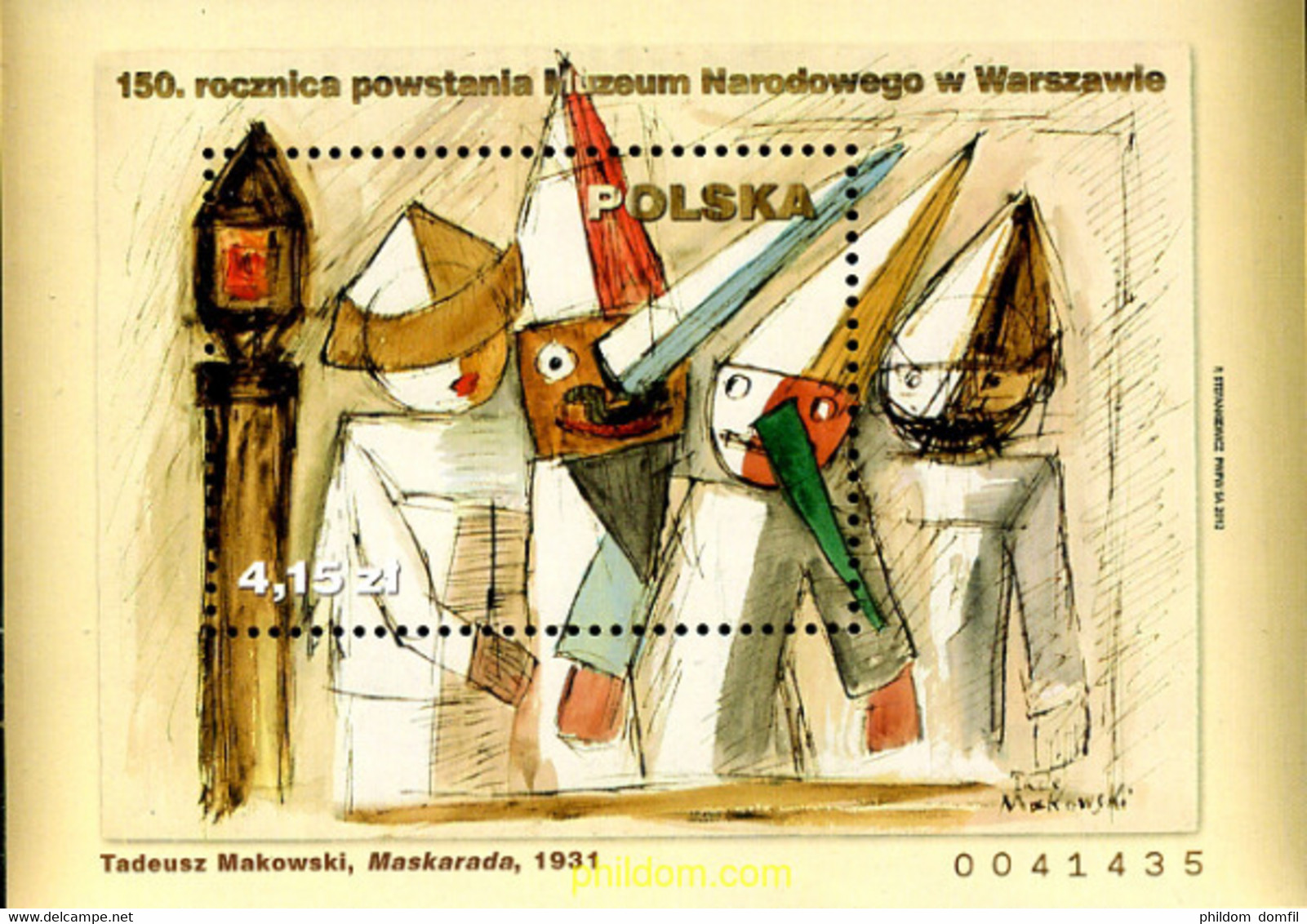 288936 MNH POLONIA 2012 150 ANIVERSARIO DE LA CEACION DEL MUSEO NACIONAL DE VARSOVIA - Non Classés