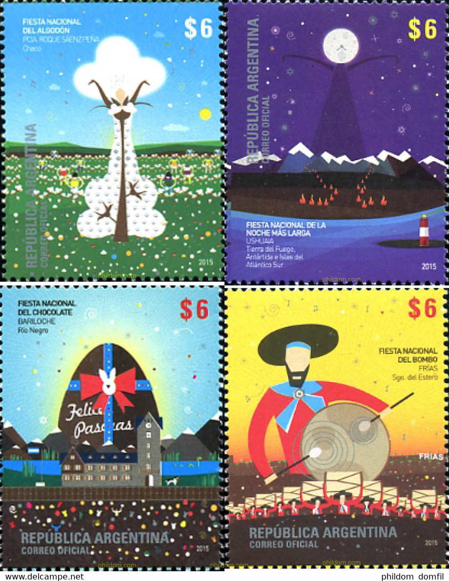 347718 MNH ARGENTINA 2015 FIESTAS NACIONALES - Used Stamps
