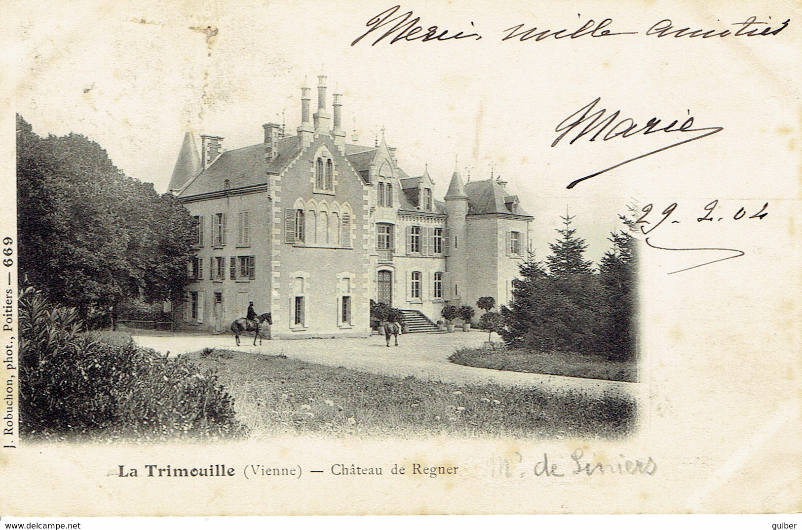 86 La Trimouille Chateau De Regner Robuchon 669  1904 - La Trimouille