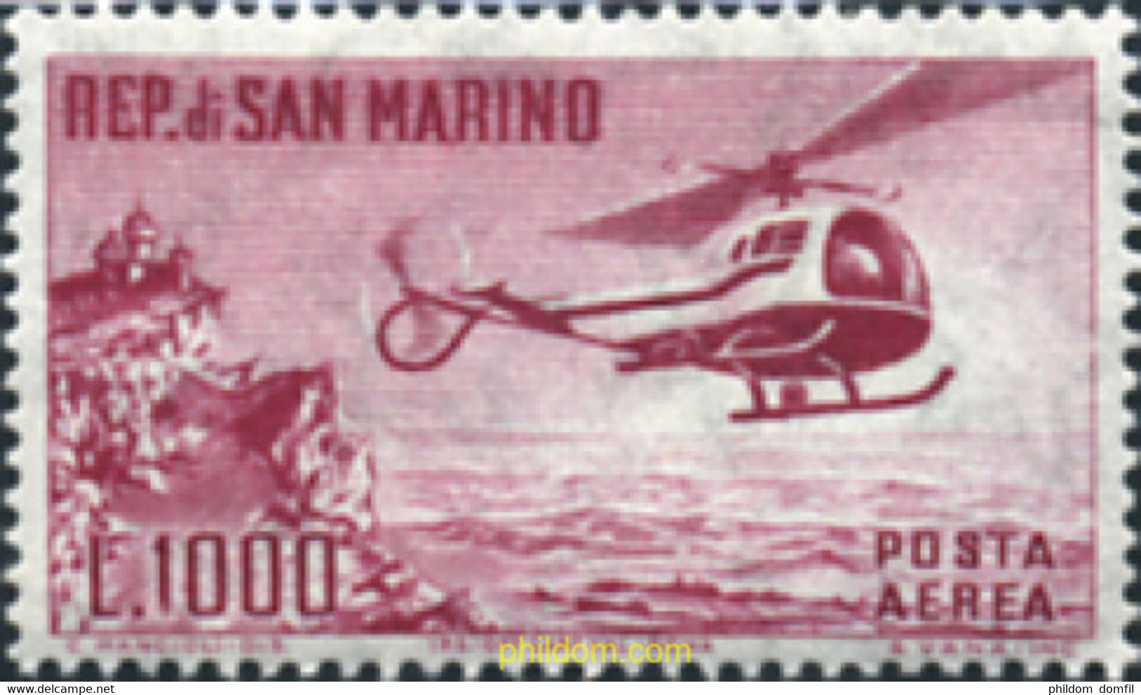 140753 MNH SAN MARINO 1961 HELICOPTERO BELL 47J - Usados