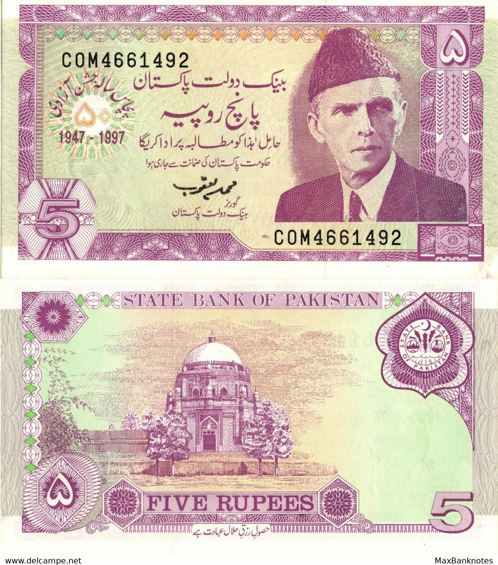 Pakistan / 5 Rupees / 1997 / P-44(a) / UNC - Pakistan