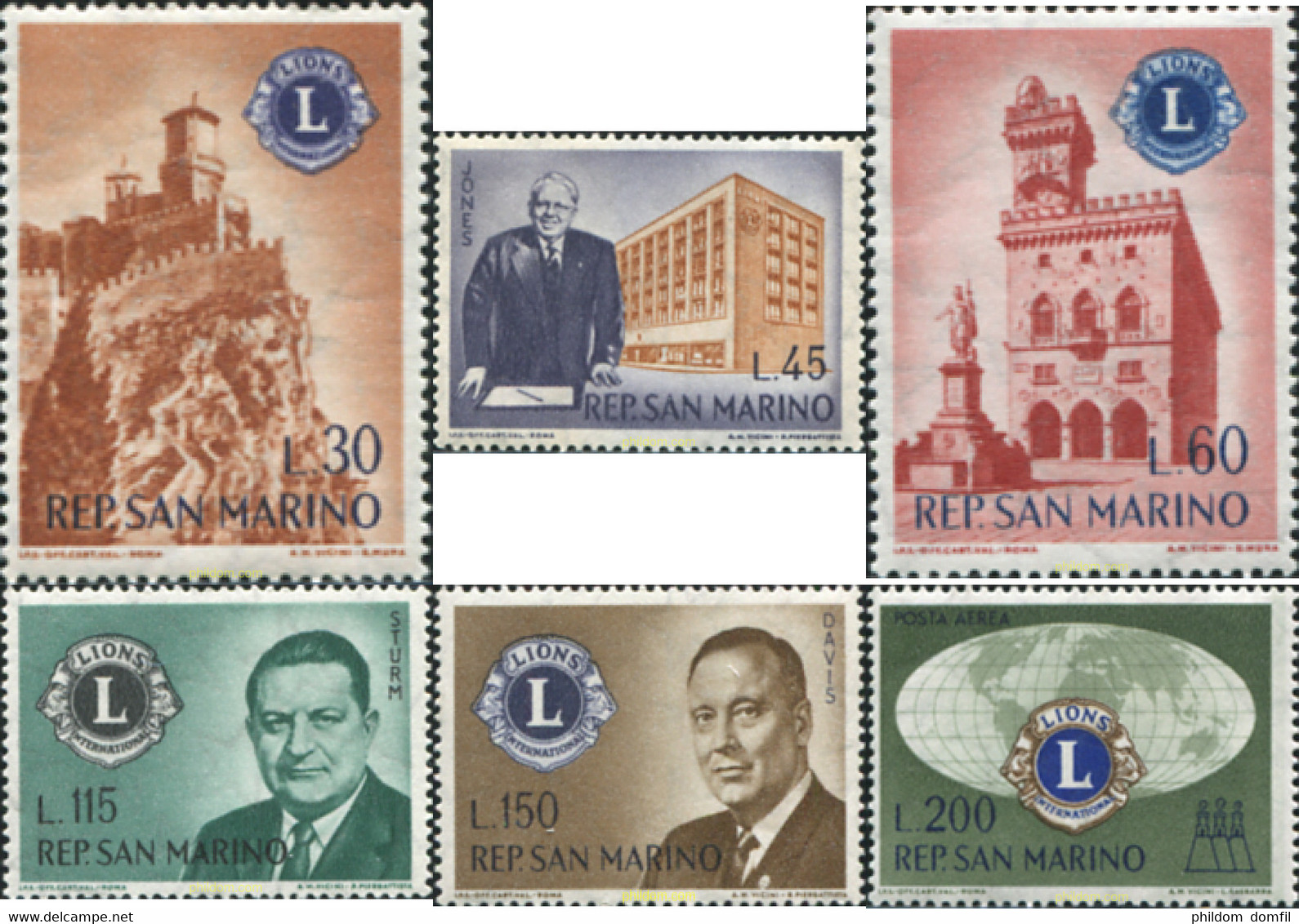 140715 MNH SAN MARINO 1960 FUNDACION DE LA SECCION SAN MARINENSE DE LIONS INTERNACIONAL - Used Stamps