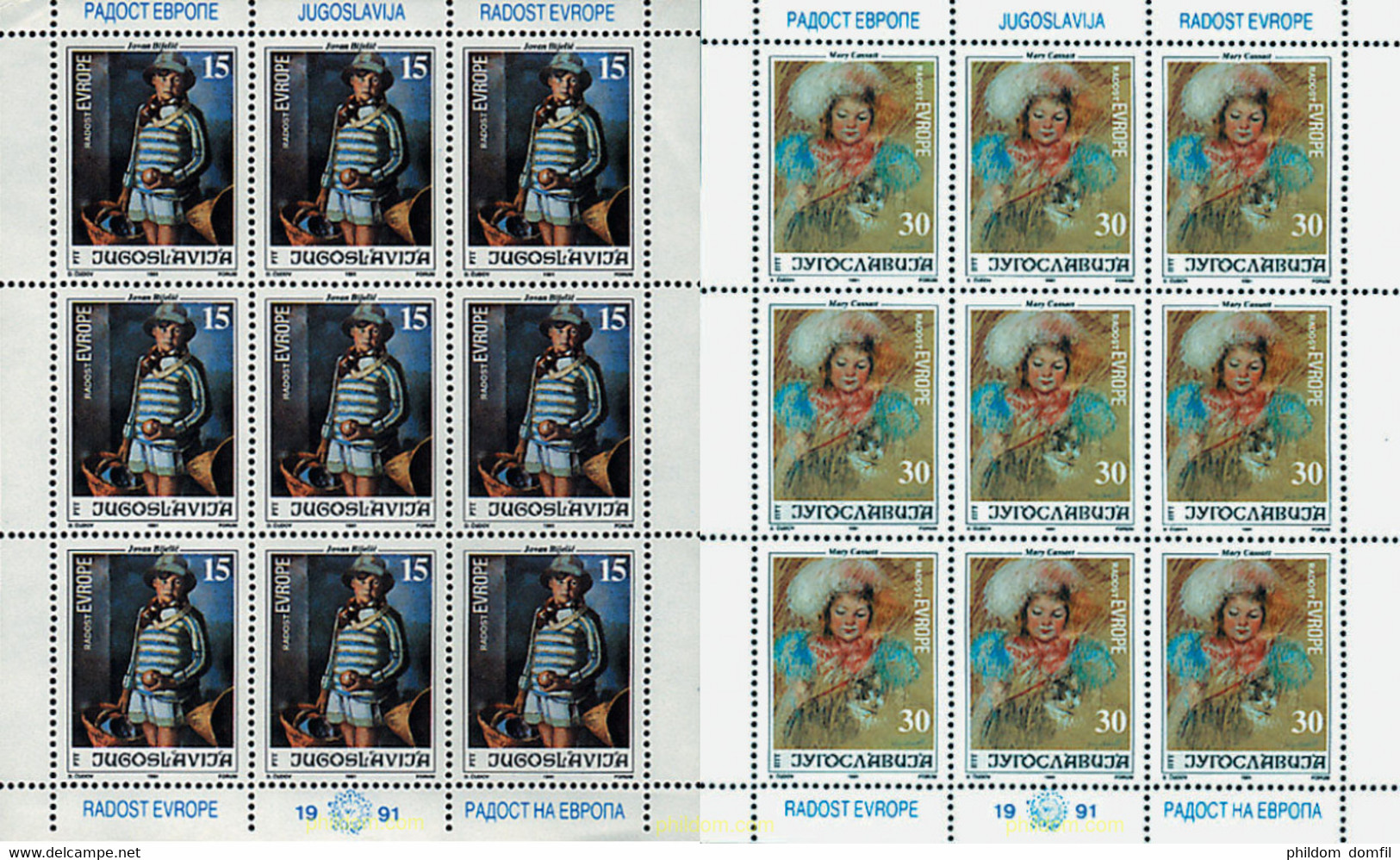 10610 MNH YUGOSLAVIA 1991 PINTURAS - Collections, Lots & Séries