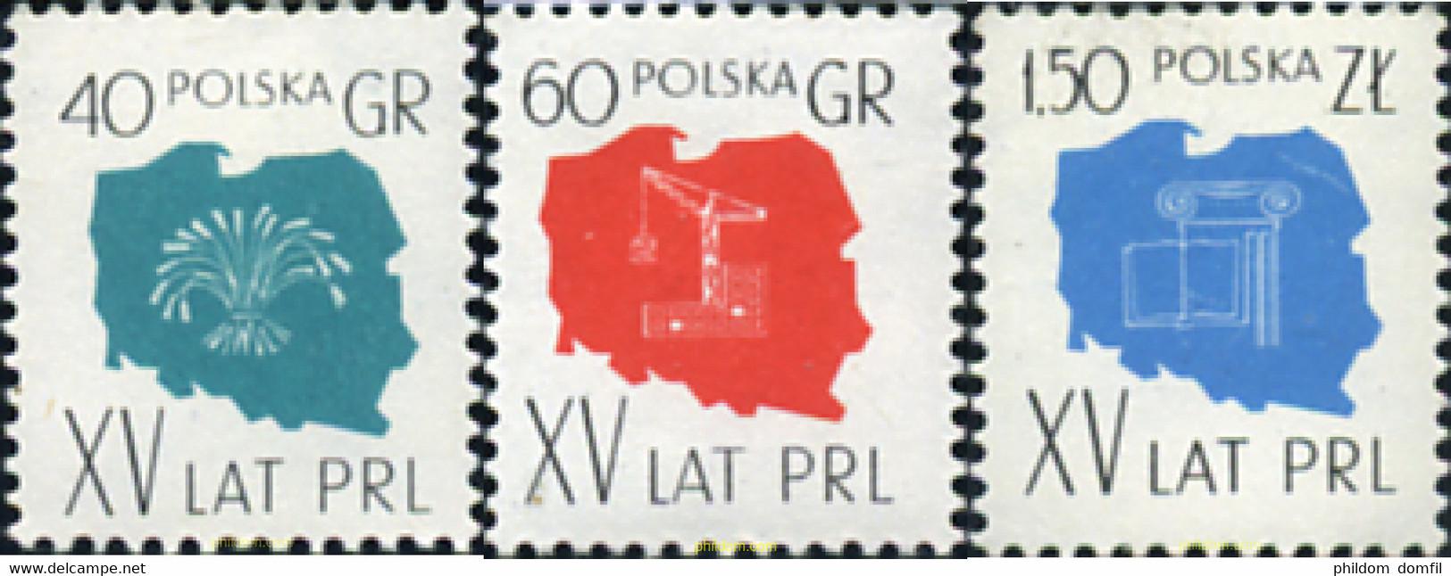 166343 MNH POLONIA 1959 15 ANIVERSARIO DE LA REPUBLICA POPULAR - Sin Clasificación