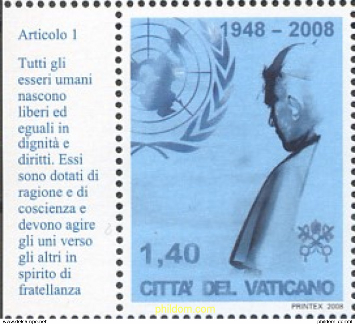 688547 MNH VATICANO 2008 VISITA DEL PAPA BENEDICTO XVI A LA ONU - Used Stamps