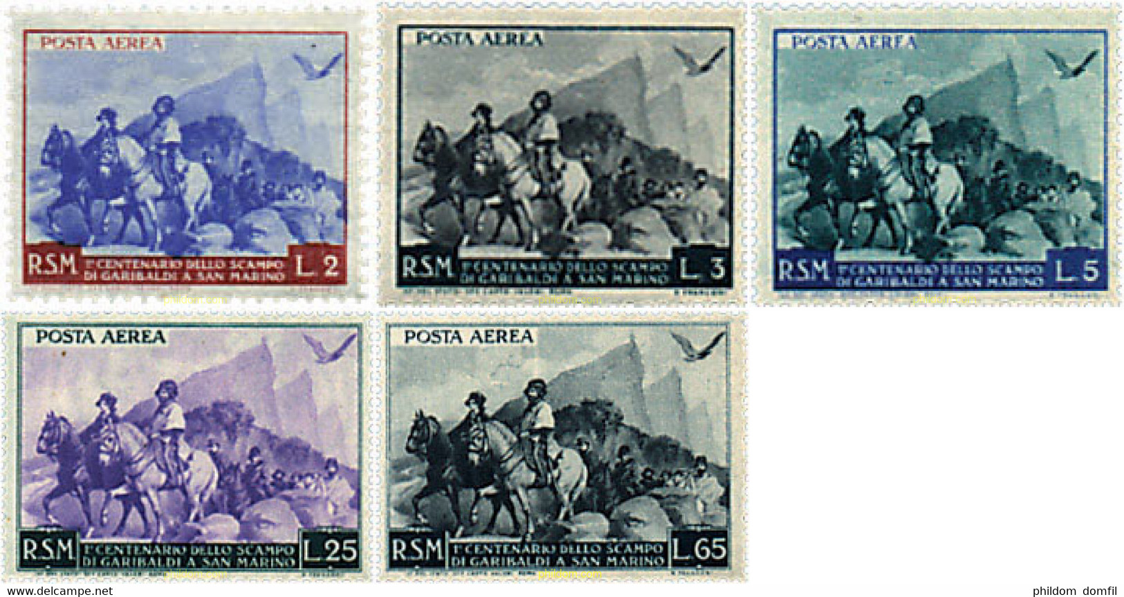 359951 HINGED SAN MARINO 1949 CENTENARIO DE LA RETIRADA DE GARIBALDI - Used Stamps
