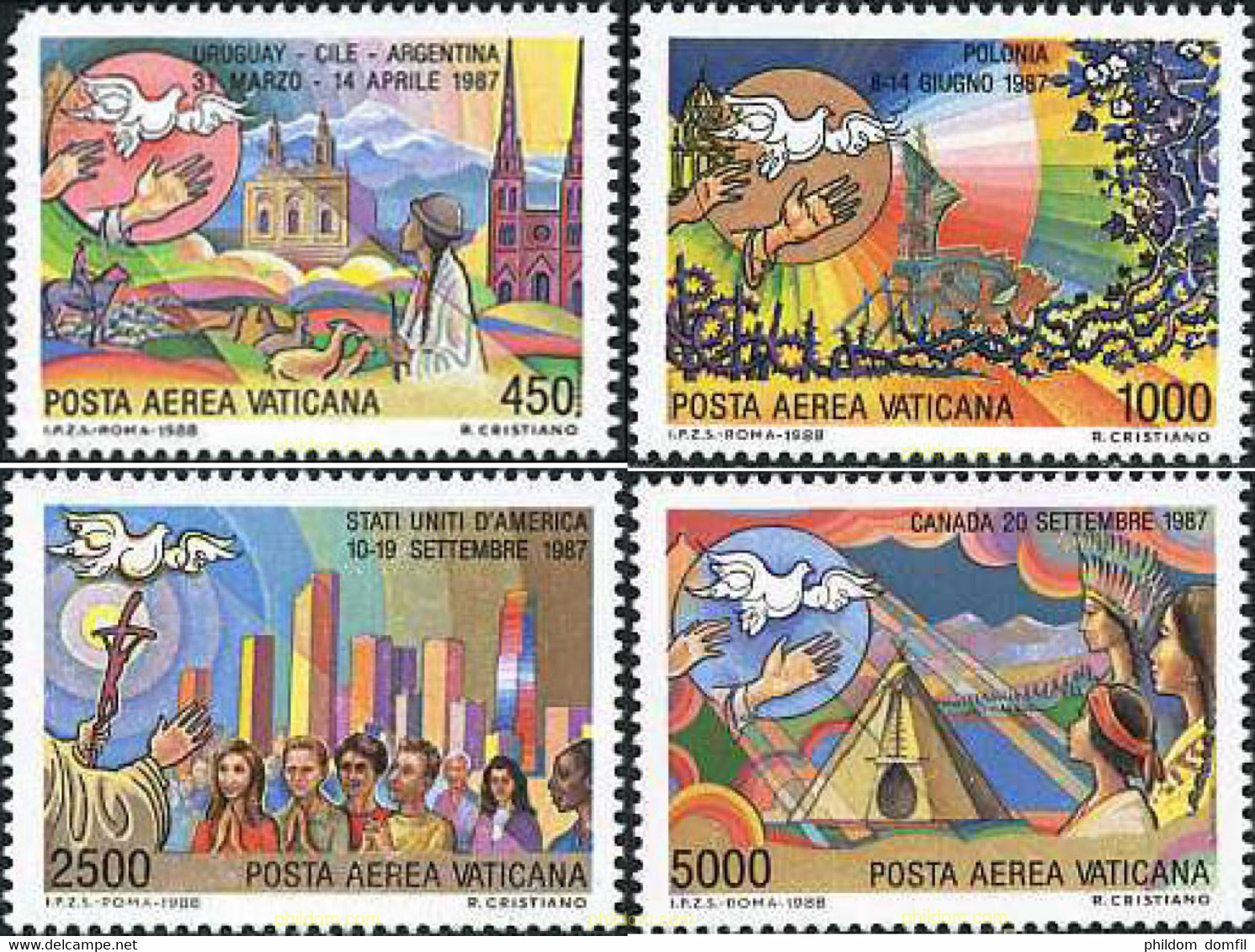 686409 MNH VATICANO 1988 VIAJES DEL PAPA JUAN PABLO II - Used Stamps