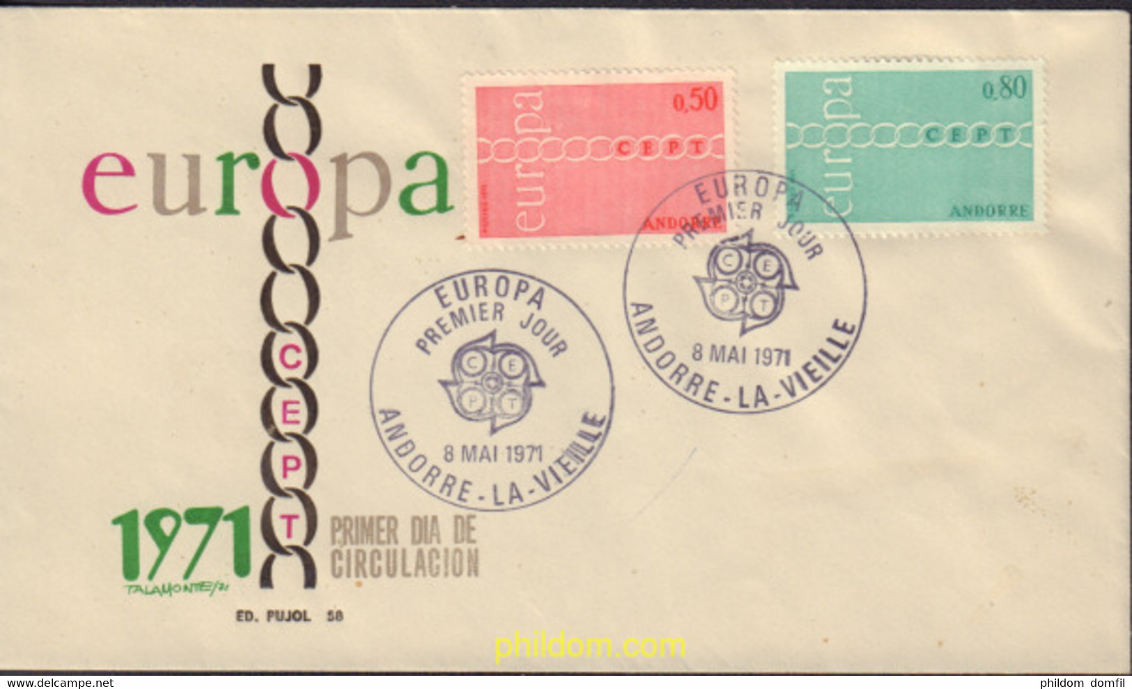 582274 MNH ANDORRA. Admón Francesa 1971 EUROPA CEPT. FRATERNIDAD Y COOPERACION - Collections