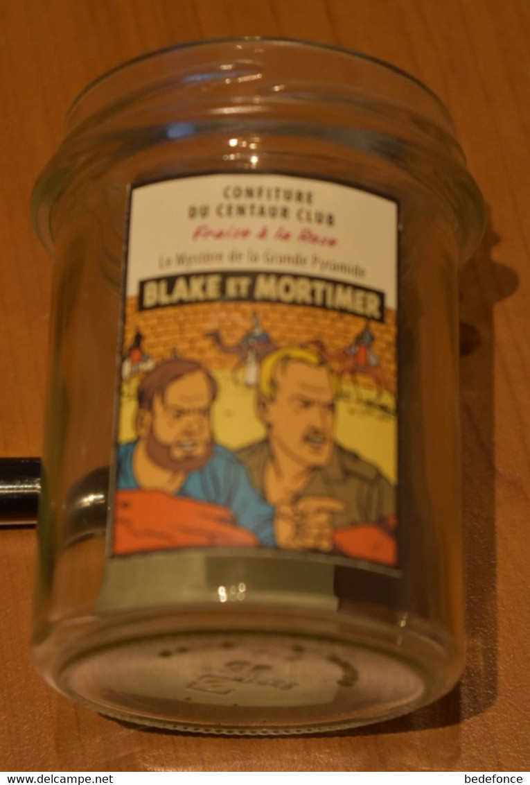 Blake Et Mortimer - Confiture Du Centaur Club - Fraise à La Rose - Pot Vide - El Arte De La Mesa