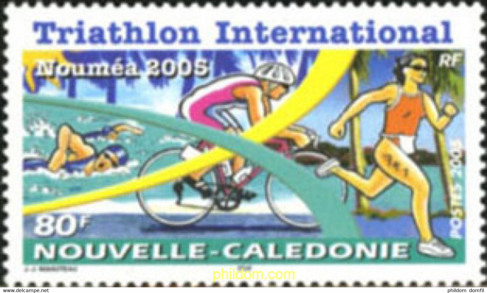 184263 MNH NUEVA CALEDONIA 2005 TRIATHLON INTERNACIONAL - Usati