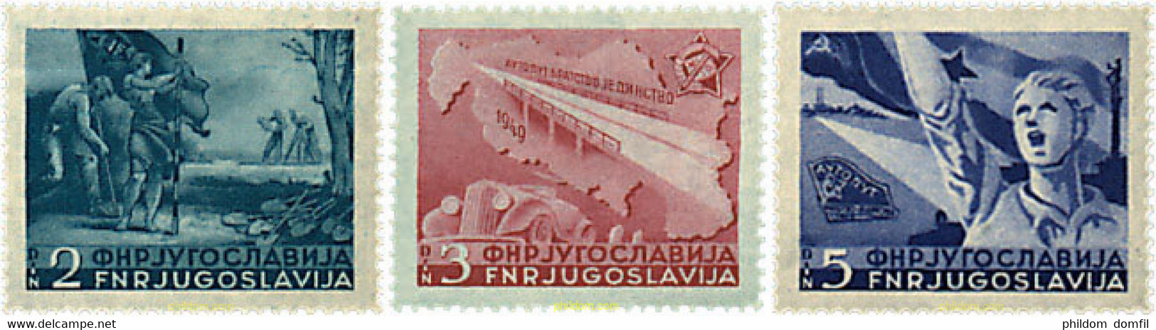 39937 MNH YUGOSLAVIA 1950 INAUGURACION DE LA AUTOPISTA BELGRADO-ZAGREB - Lots & Serien