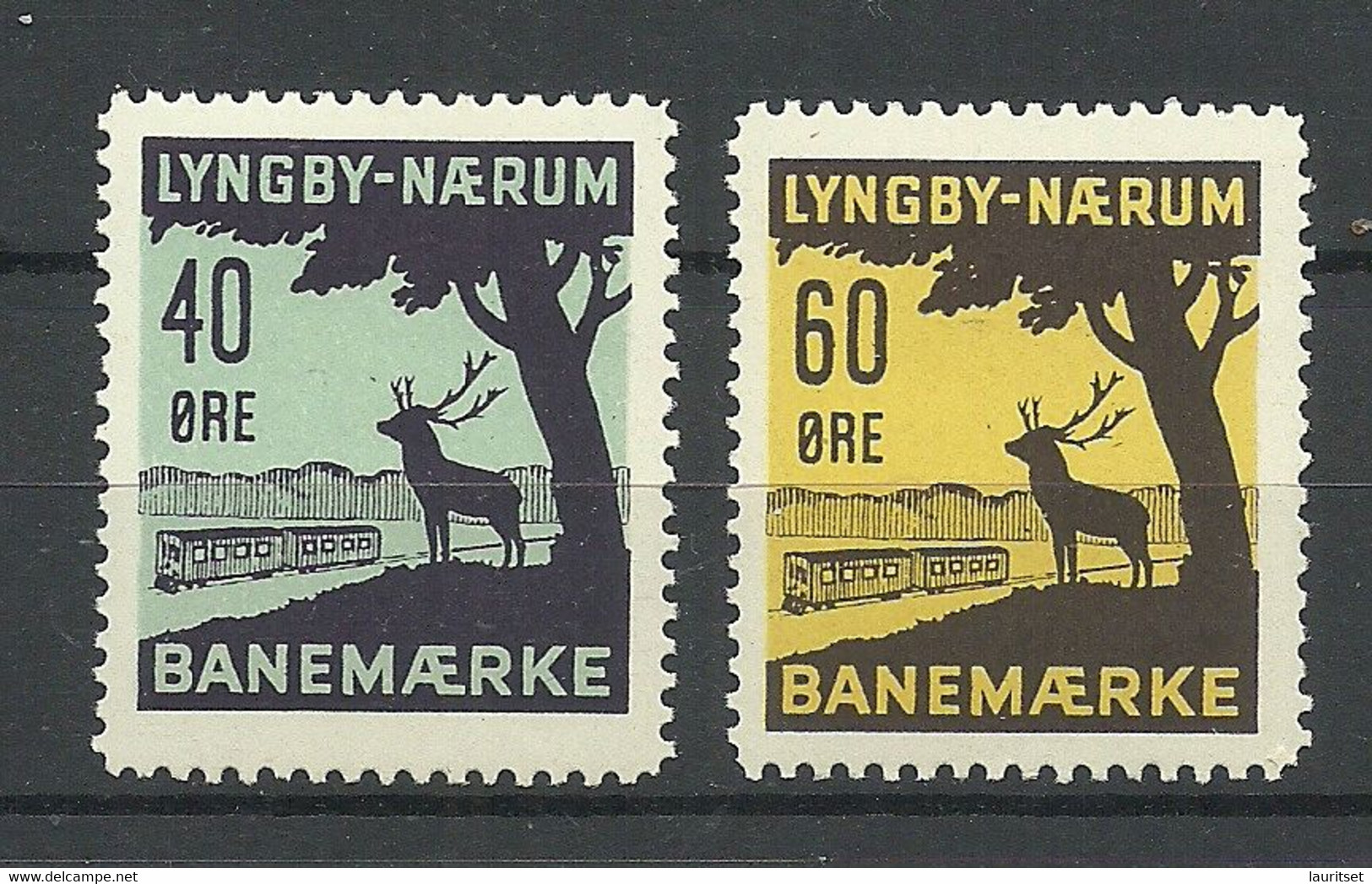 DENMARK Dänemark Lyngby-Naerum Railway Packet Stamps Eisenbahn Paketmarken MNH - Paquetes Postales