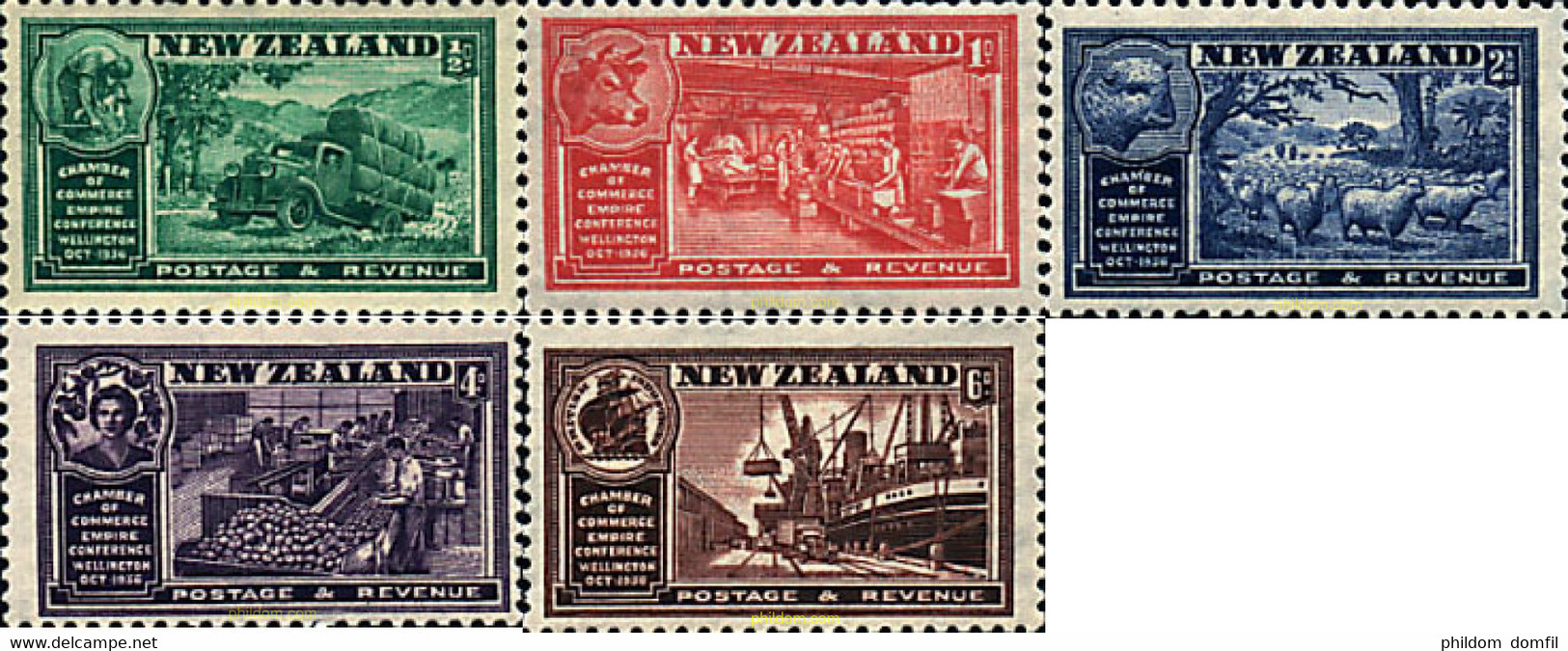 60997 MNH NUEVA ZELANDA 1936 CONGRESO DE CAMARAS DE COMERCIO IMPERIALES - Plaatfouten En Curiosa
