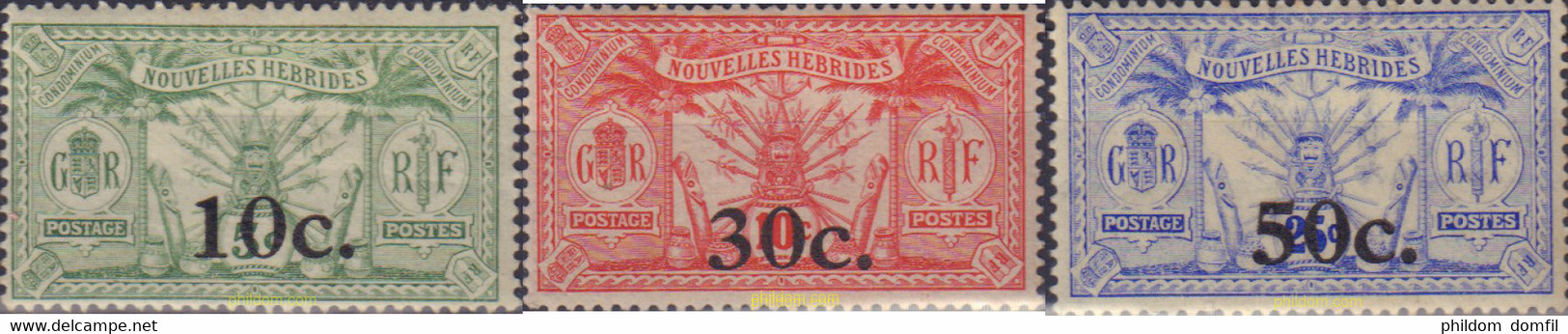 584560 HINGED NUEVAS HEBRIDAS 1920 SOBRECARGADOS - Collections, Lots & Series