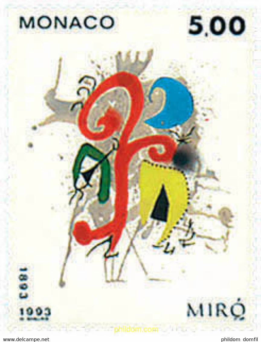 34838 MNH MONACO 1993 CENTENARIO DEL NACIMIENTO DE JOAN MIRO - Autres & Non Classés