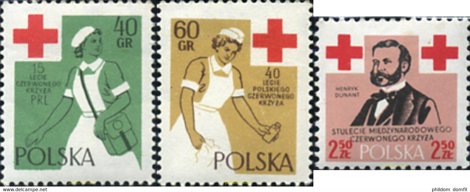 166357 MNH POLONIA 1959 15 Y 40 ANIVERSARIO DE LA CRUZ ROJA - Sin Clasificación