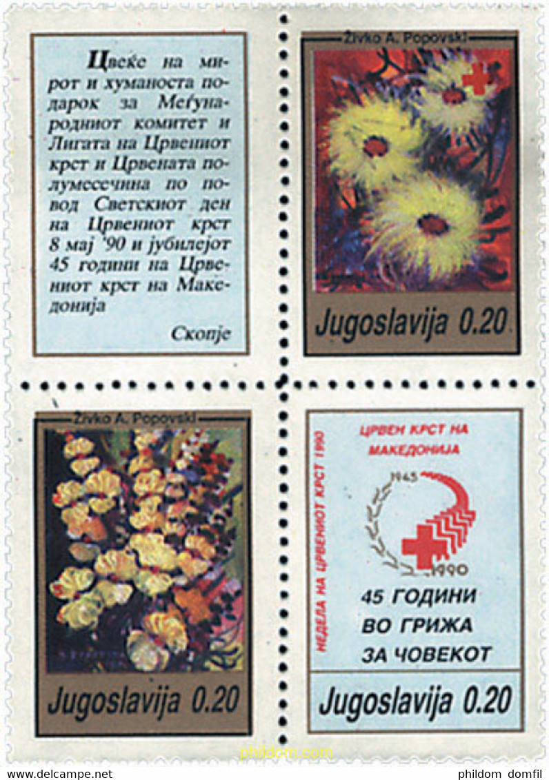 4891 MNH YUGOSLAVIA 1990 45 ANIVERSARIO DE LA CRUZ ROJA - Collections, Lots & Séries