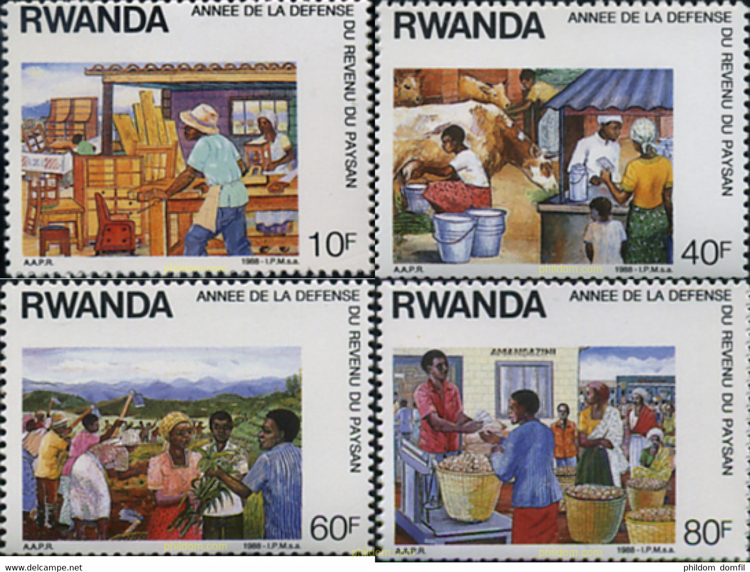 355498 MNH RUANDA 1988 AÑO DE LA DEFENSA DE LA VIDA PAISANA - 1980-1989